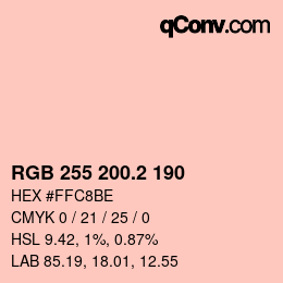 Color code: RGB 255 200.2 190 | qconv.com
