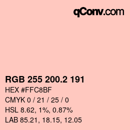 Color code: RGB 255 200.2 191 | qconv.com