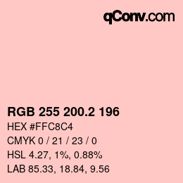 Color code: RGB 255 200.2 196 | qconv.com