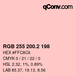 カラーコード: RGB 255 200.2 198 | qconv.com