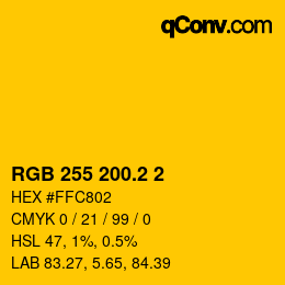 カラーコード: RGB 255 200.2 2 | qconv.com