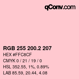 カラーコード: RGB 255 200.2 207 | qconv.com