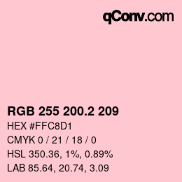 Color code: RGB 255 200.2 209 | qconv.com