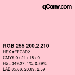 Color code: RGB 255 200.2 210 | qconv.com