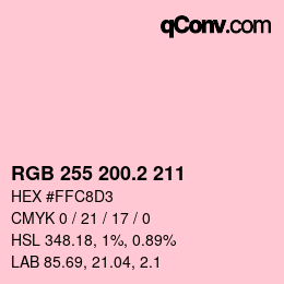 Color code: RGB 255 200.2 211 | qconv.com