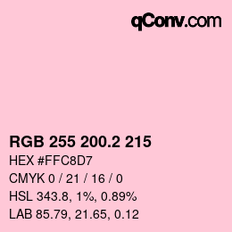 Color code: RGB 255 200.2 215 | qconv.com