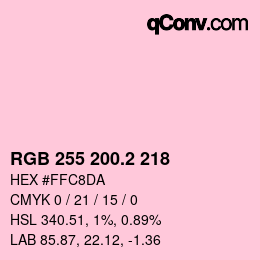 カラーコード: RGB 255 200.2 218 | qconv.com