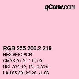 Color code: RGB 255 200.2 219 | qconv.com
