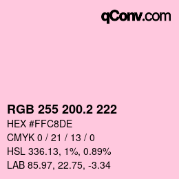 カラーコード: RGB 255 200.2 222 | qconv.com