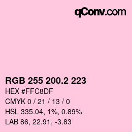 カラーコード: RGB 255 200.2 223 | qconv.com