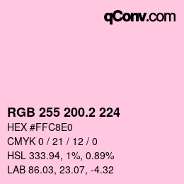 Color code: RGB 255 200.2 224 | qconv.com