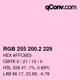 Color code: RGB 255 200.2 229 | qconv.com