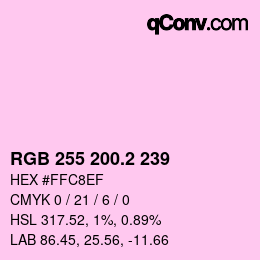 Color code: RGB 255 200.2 239 | qconv.com