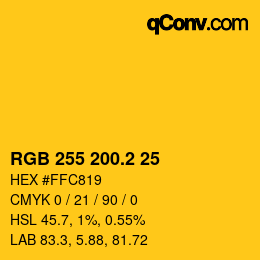 カラーコード: RGB 255 200.2 25 | qconv.com