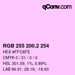 カラーコード: RGB 255 200.2 254 | qconv.com