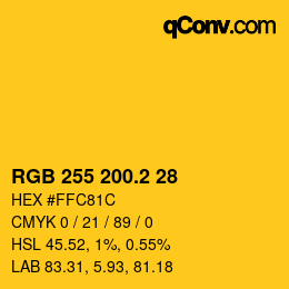 カラーコード: RGB 255 200.2 28 | qconv.com