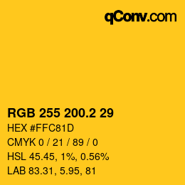 カラーコード: RGB 255 200.2 29 | qconv.com