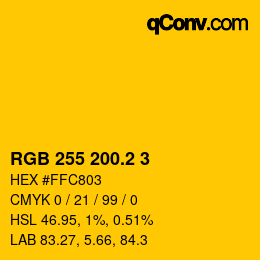 カラーコード: RGB 255 200.2 3 | qconv.com