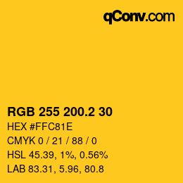 カラーコード: RGB 255 200.2 30 | qconv.com