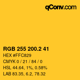 カラーコード: RGB 255 200.2 41 | qconv.com