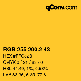 カラーコード: RGB 255 200.2 43 | qconv.com