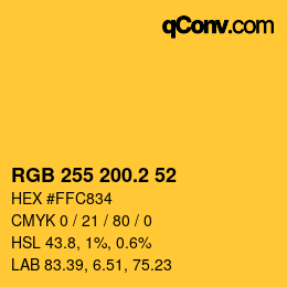 カラーコード: RGB 255 200.2 52 | qconv.com