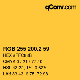 カラーコード: RGB 255 200.2 59 | qconv.com