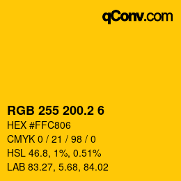 カラーコード: RGB 255 200.2 6 | qconv.com
