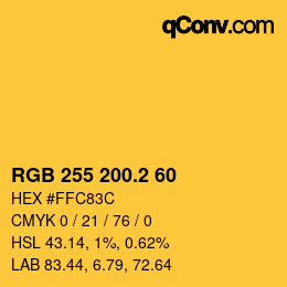 カラーコード: RGB 255 200.2 60 | qconv.com