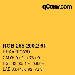 カラーコード: RGB 255 200.2 61 | qconv.com