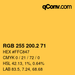 カラーコード: RGB 255 200.2 71 | qconv.com