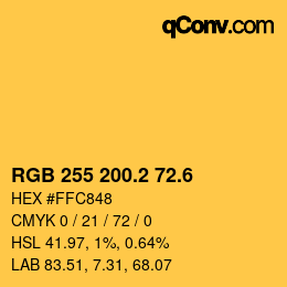 カラーコード: RGB 255 200.2 72.6 | qconv.com