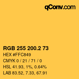 カラーコード: RGB 255 200.2 73 | qconv.com