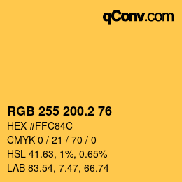カラーコード: RGB 255 200.2 76 | qconv.com
