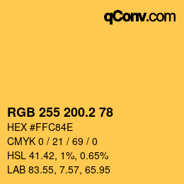 Color code: RGB 255 200.2 78 | qconv.com