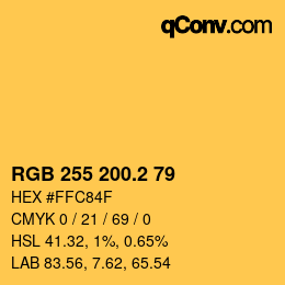 カラーコード: RGB 255 200.2 79 | qconv.com