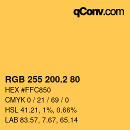カラーコード: RGB 255 200.2 80 | qconv.com