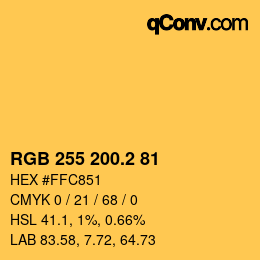 カラーコード: RGB 255 200.2 81 | qconv.com