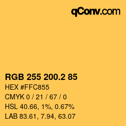 Color code: RGB 255 200.2 85 | qconv.com