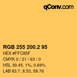 Color code: RGB 255 200.2 95 | qconv.com