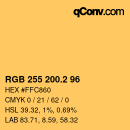 Color code: RGB 255 200.2 96 | qconv.com