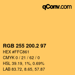 Color code: RGB 255 200.2 97 | qconv.com