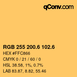 カラーコード: RGB 255 200.6 102.6 | qconv.com