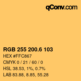 カラーコード: RGB 255 200.6 103 | qconv.com