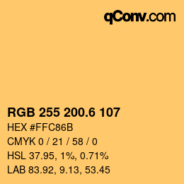 カラーコード: RGB 255 200.6 107 | qconv.com