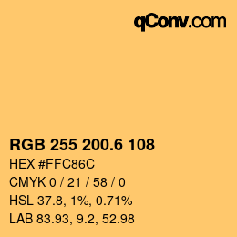 カラーコード: RGB 255 200.6 108 | qconv.com