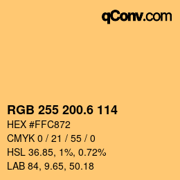 カラーコード: RGB 255 200.6 114 | qconv.com