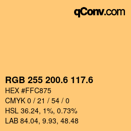 カラーコード: RGB 255 200.6 117.6 | qconv.com