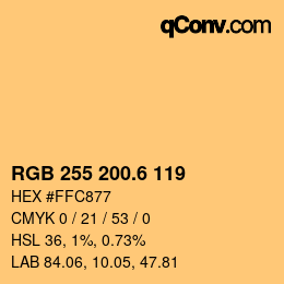 カラーコード: RGB 255 200.6 119 | qconv.com