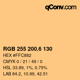 カラーコード: RGB 255 200.6 130 | qconv.com